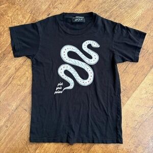Monogram Pick Your Poison Snake Graphic T-Shirt‎ Black XS Cotton Short Sleeve